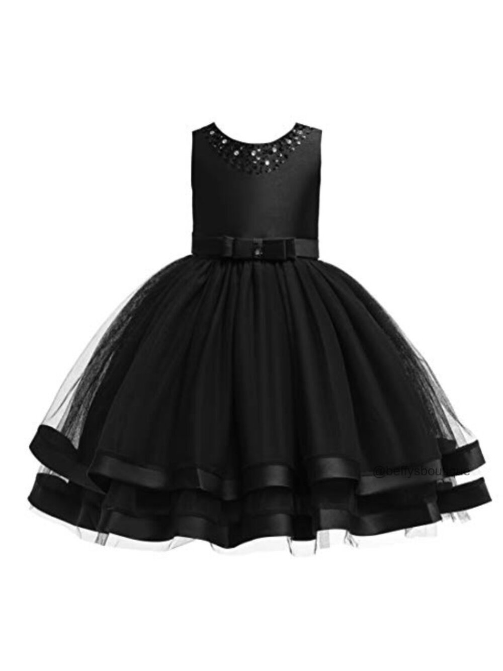 Girls Formal Pageant Dress Ruffle Tulle Ball Gown Sleeveless Cotton Blend
